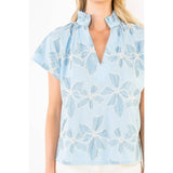 Short Sleeve Embroidery Floral Top