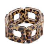 Resin Leopard Stretch Block Bracelet