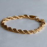 Bold 18k Gold Bracelets - Waterproof Thick Chain Bracelets: Rope