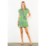 Short Sleeve Animal Print Dress