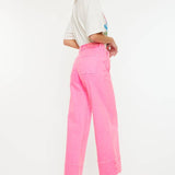 Neon Pink Wide Leg Jean