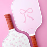 Coquette Pink Bow Floral Pickleball Paddle