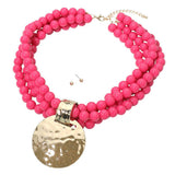 Hammered Disc Necklace