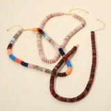 Flat Resin Disc Beaded Necklace