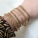 Bold 18k Gold Bracelets - Waterproof Thick Chain Bracelets: Rope