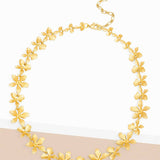 Metal Graduated Flower Collar Necklace