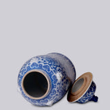 Blue and White Porcelain Scrolling Lotus Temple Jar