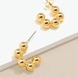 Metal Beaded Huggie Earring