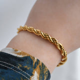 Bold 18k Gold Bracelets - Waterproof Thick Chain Bracelets: Rope