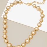 Matte Metal Beaded Collar Necklace