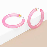 Lucite Shimmer Hoop Earring