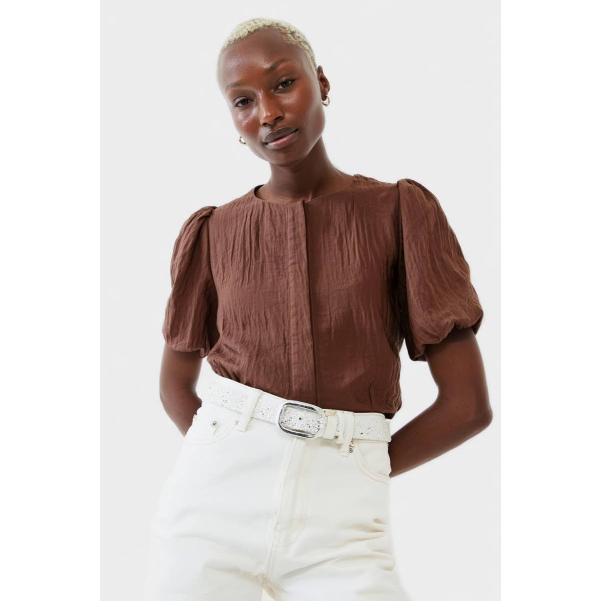 Puff Sleeve Button Up Blouse