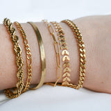 Bold 18k Gold Bracelets - Waterproof Thick Chain Bracelets: Rope