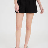 HIGH WAIST FRONT PLEAT SHORTS