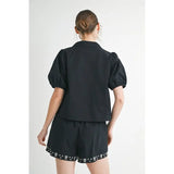 Collared Embroidered Set