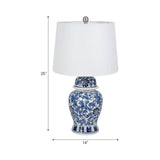Blue/White 25 in Temple Jar Lamp