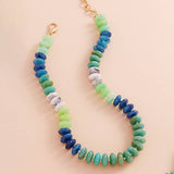Ombre Oval Disk Beaded Necklace