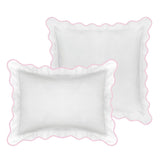 Scalloped Sham, Pink / White