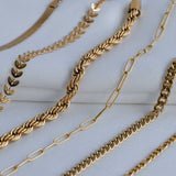 Bold 18k Gold Bracelets - Waterproof Thick Chain Bracelets: Rope