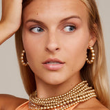 Metallic And Crystal Beaded Collar Necklace