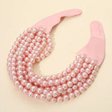 Layered Pearl Beaded Collar Magnetic Necklace