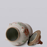 Extra Large Pink & Green Porcelain Treasures Temple Jar