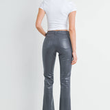 Coated Slim Bootcut w/ Scissor Cut-Coated Char
