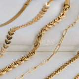 Bold 18k Gold Bracelets - Waterproof Thick Chain Bracelets: Rope
