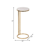 Marble Top with Iron Frame End Table