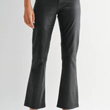 Slim Cropped Bootcut in Coated Black