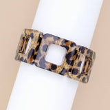 Resin Leopard Stretch Block Bracelet