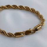 Bold 18k Gold Bracelets - Waterproof Thick Chain Bracelets: Rope