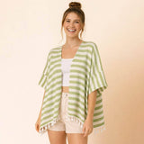 Striped Tassel Kimono