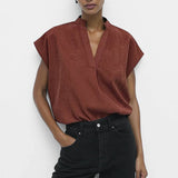 Soft Matte Drop Shoulder Blouse