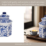 Ceramic Boho Sandalwood Myrrh Candle - Blue, 4 in. 6 oz