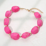 Chunky Resin Pebble Beaded Necklace