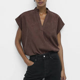 Soft Matte Drop Shoulder Blouse