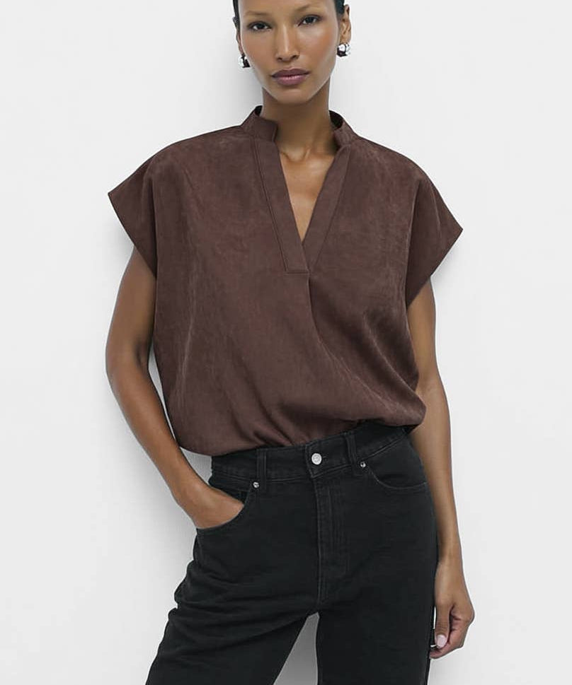 Soft Matte Drop Shoulder Blouse