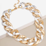 Burnished Curb Chain Collar Necklace