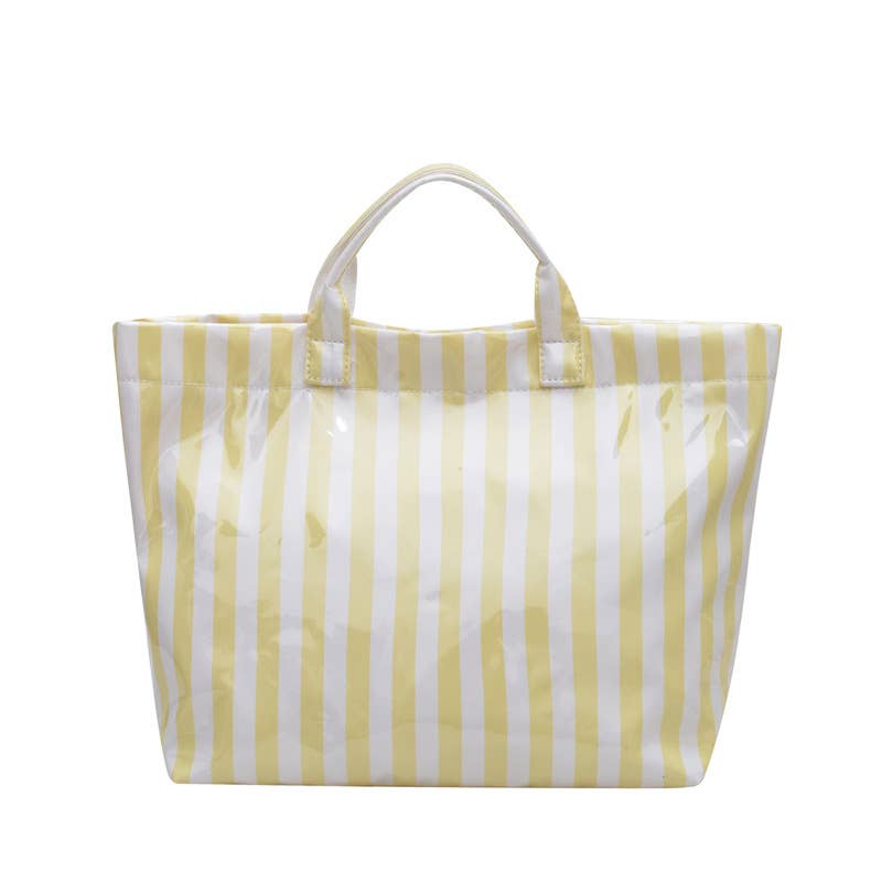 Color Block Striped Tote Bag