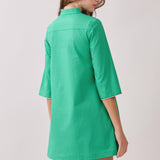 Mandarin Collar Frog Button Dress