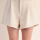 High Waist Suede Shorts