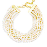 10 Strand Small Pearl Collar Necklace