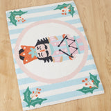 Holly Stripe Nutcracker Hook Rug