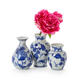 Blue Willow Floral Vase