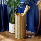 Scalloped Rattan Umbrella Stand