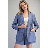Chambray Blazer and Short Set