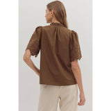 Solid short sleeve top