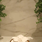 Glossy Gold Hemispheric Shaped Diffuser with White Flower