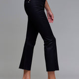 Black Coated Cropped Flare